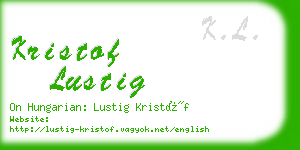 kristof lustig business card